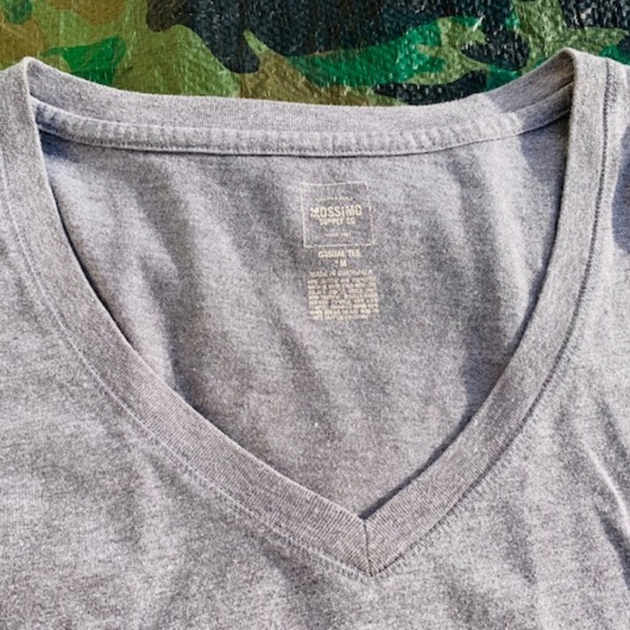 Gray v-neck long sleeve t-shirt - Picture 2 of 6